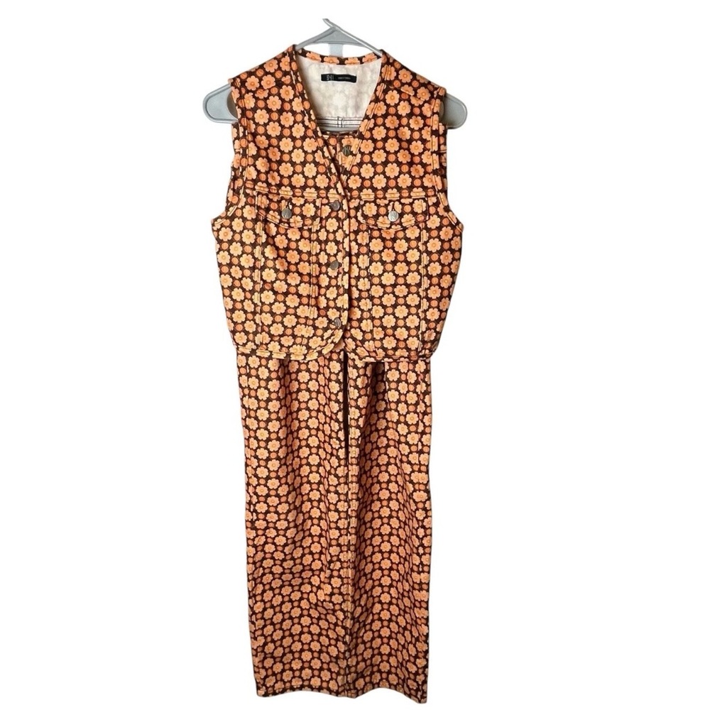 ASOS Reclaimed Vintage 70s Floral Matching Set Vest & Pants Women’s US 2 Retro